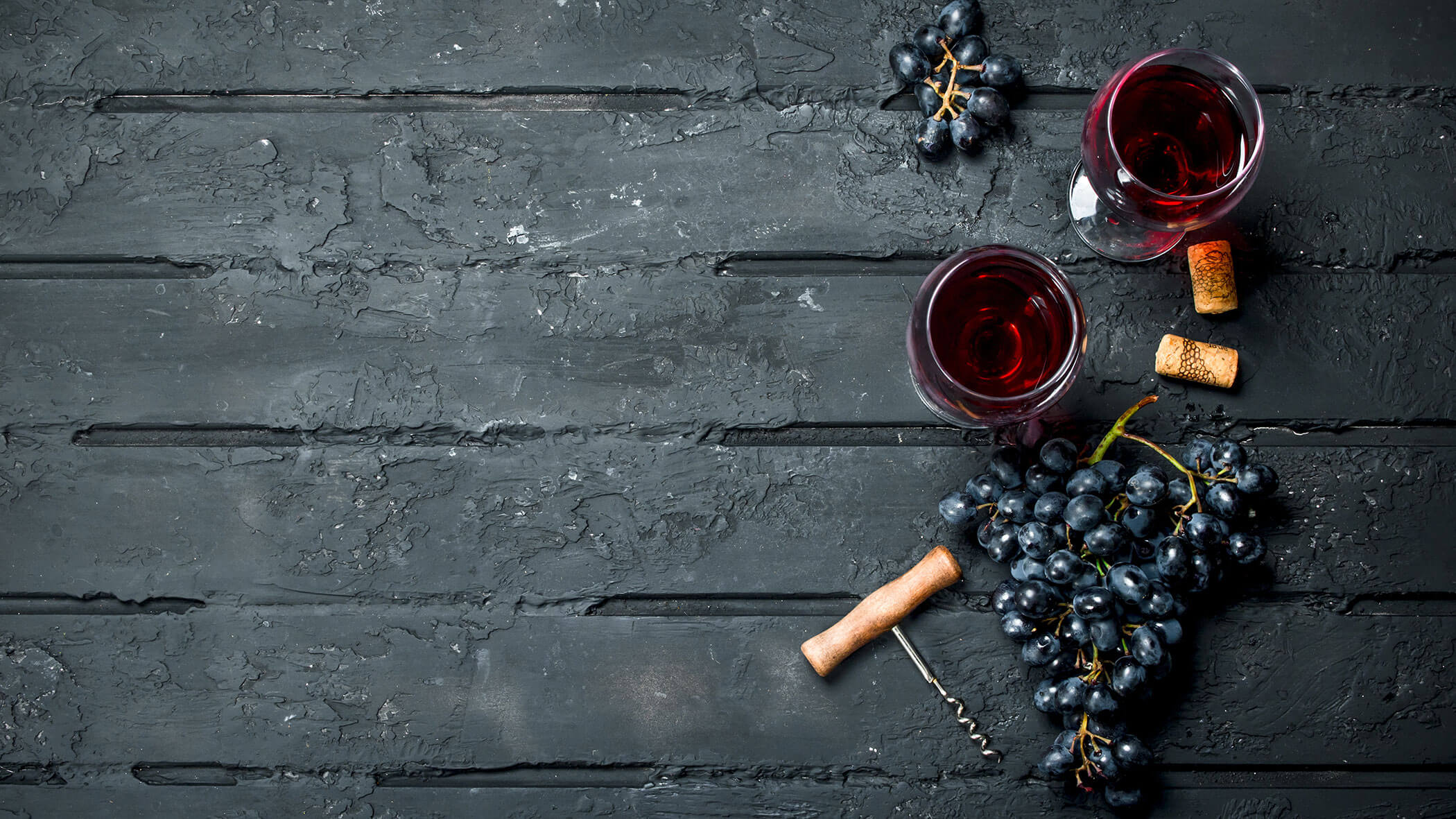 Bicchieri da vino dall'alto